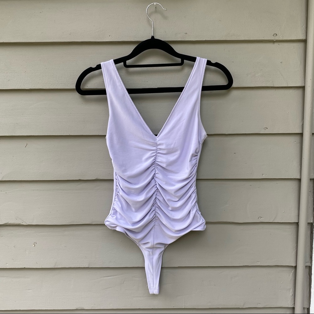 Leith Lavender ruched bodysuit